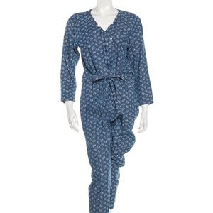 Steven Alan Denim Floral Jumpsuit